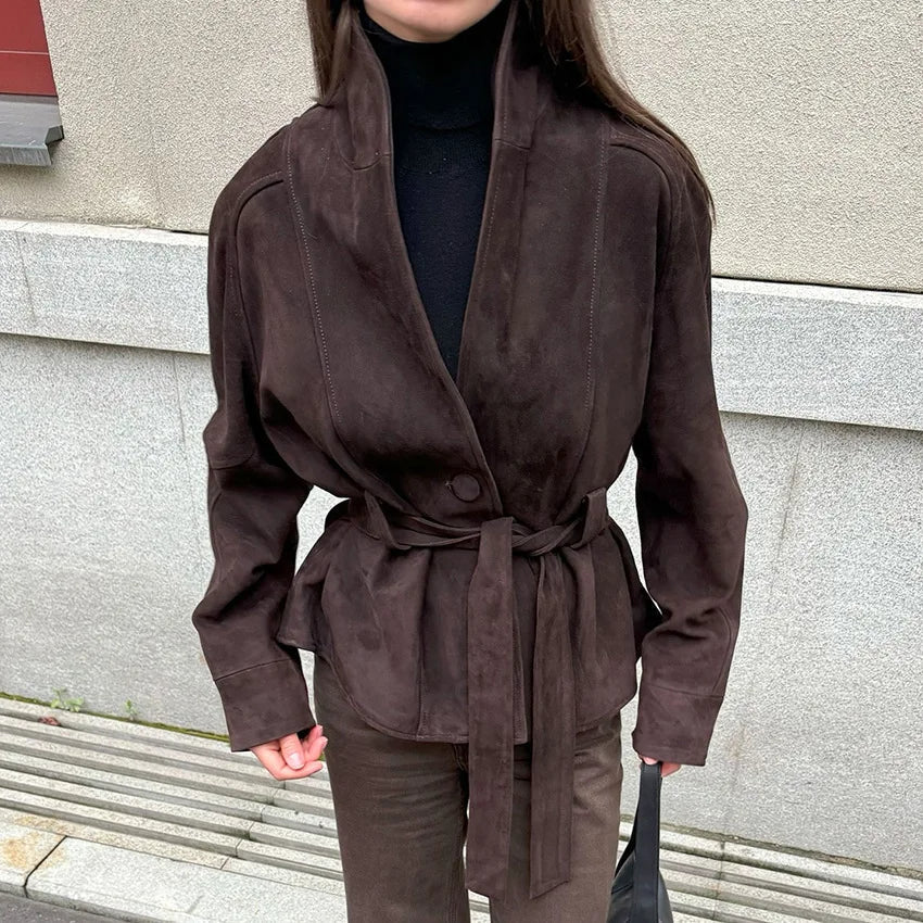 Elegant Retro Ruskindsjakke