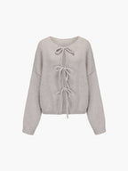 Elegant Snøret Cardigan Sweater