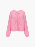 Elegant Snøret Cardigan Sweater