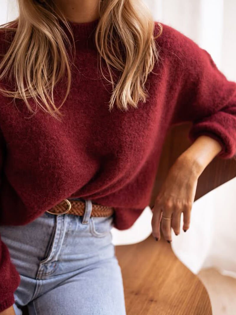 Hyggelig Bordeaux Pullover Sweater