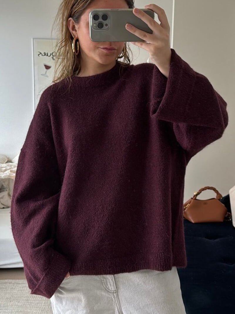 Hyggelig Bordeaux Pullover Sweater