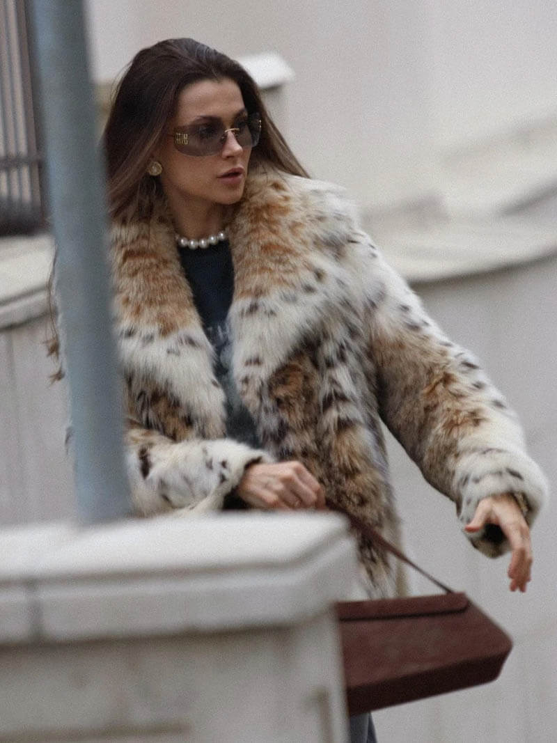 Oversized Kunstpels Jakke med Høj Krave