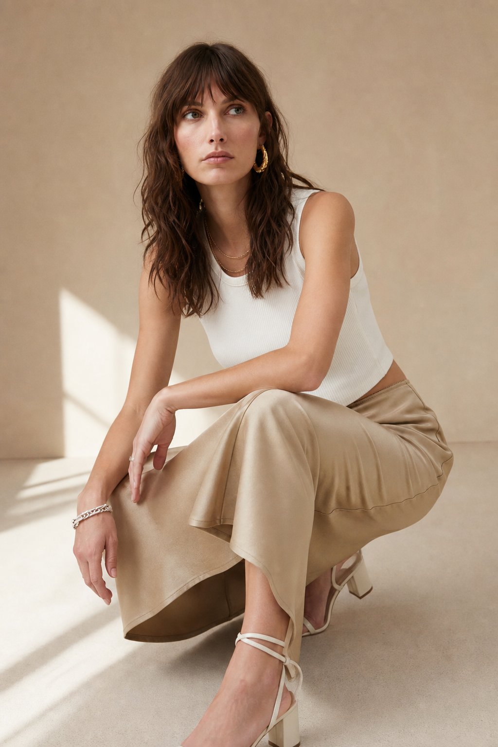 Draped satin midi skirt, detail view 6