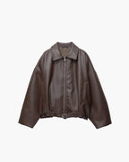 Oversize kunstlæderjakke, i sort farve, styling til hverdag