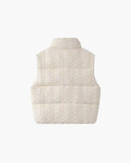 Strikket vest til damer i beige, str. S