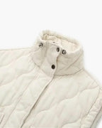 Bomuldsvest til damer i beige, str. S, close-up