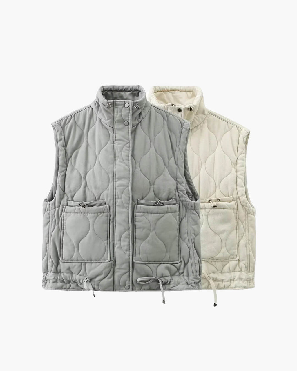 Bomuldsvest til damer i beige, str. L