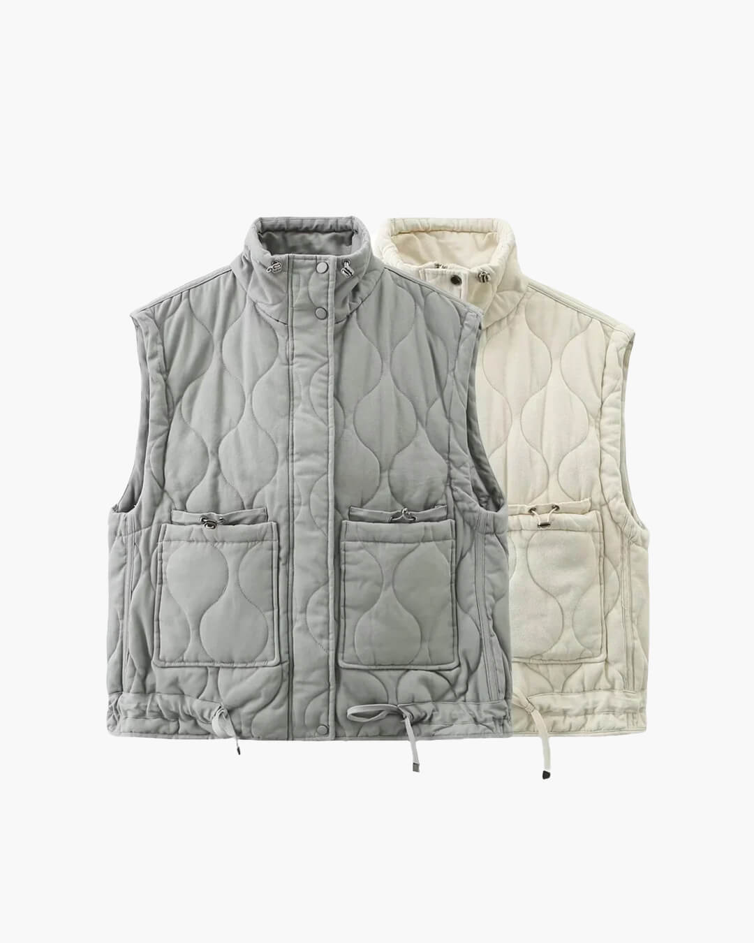 Bomuldsvest til damer i beige, str. L