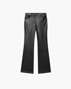 Kunstlæder flare bukser, i sort farve, styling til ferie