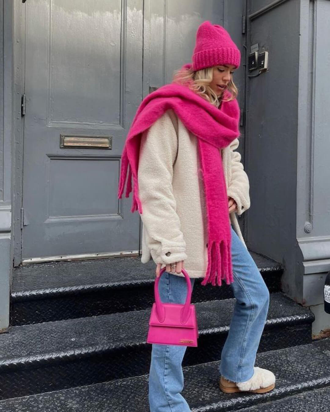 Oversized Vintertørklæde med Kvaster til Damer