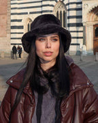 Bucket hat til damer i beige, samlet produktbillede