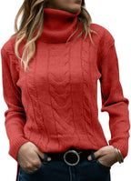 Rullekrave Sweater med Snoet Strik til Damer