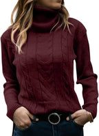 Rullekrave Sweater med Snoet Strik til Damer