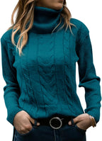 Rullekrave Sweater med Snoet Strik til Damer