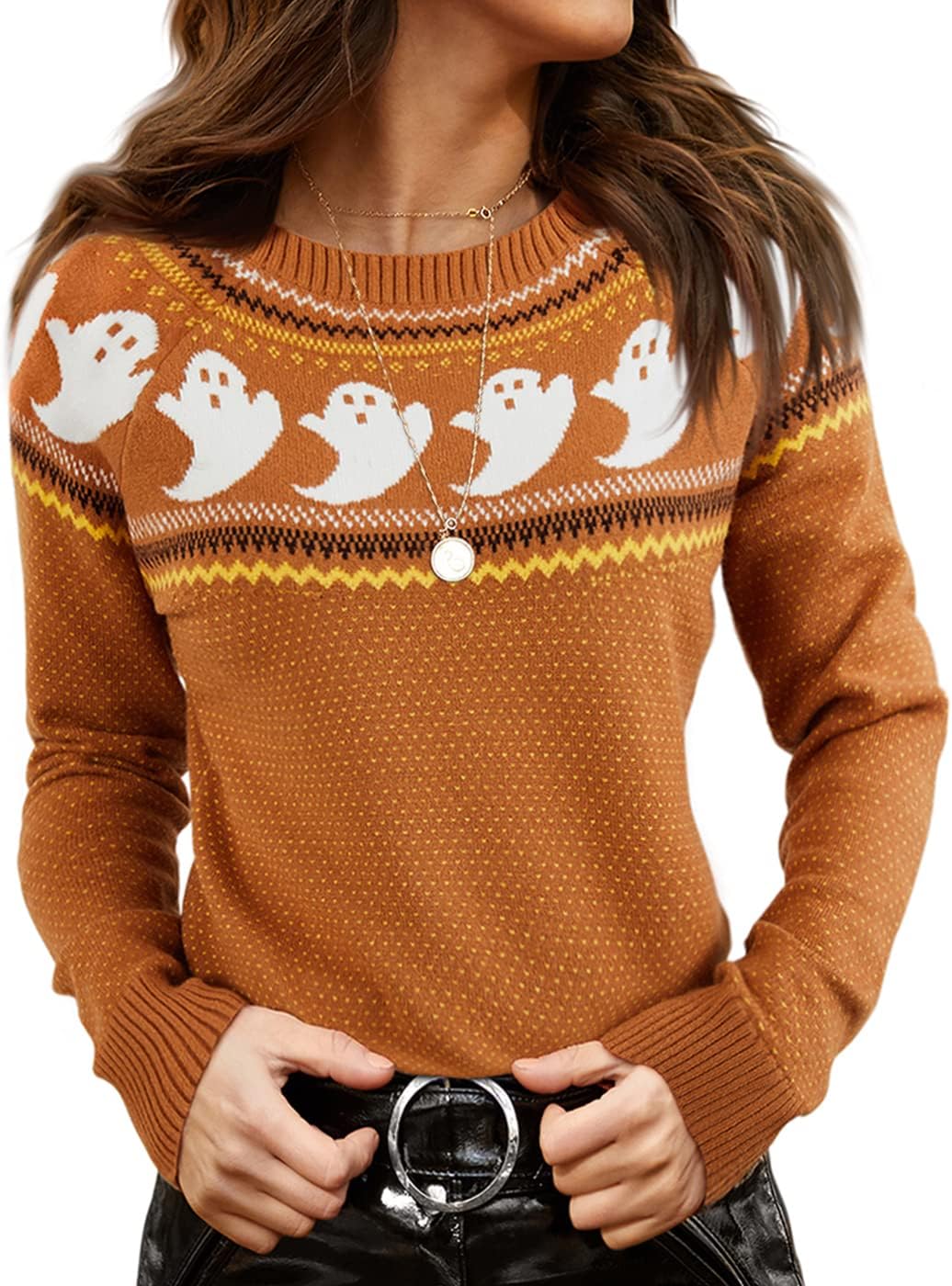 Rullekrave Sweater med Snoet Strik til Damer