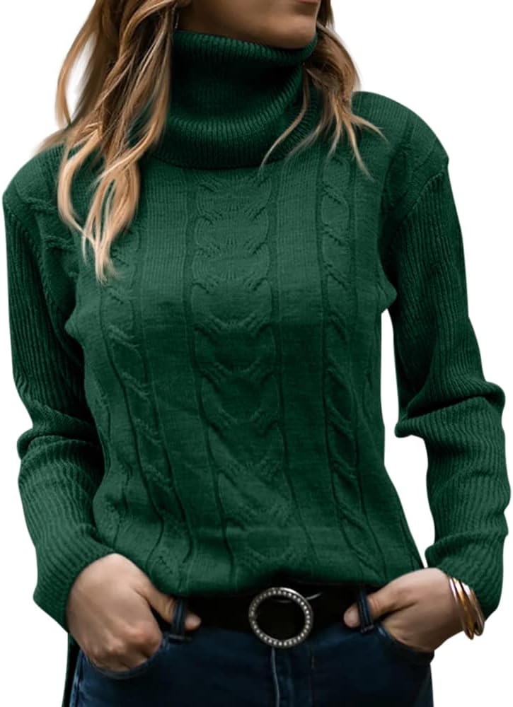 Rullekrave Sweater med Snoet Strik til Damer – detalje 6