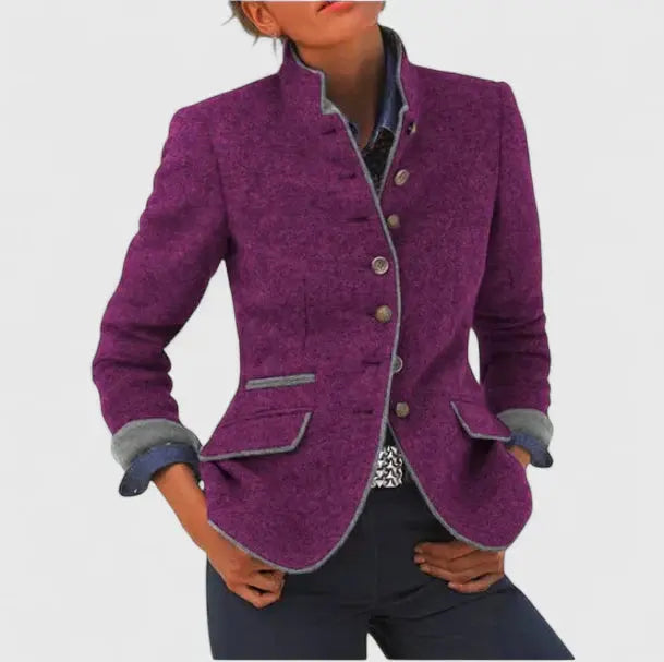 Klassisk Skræddersyet Blazer i farven Lilla, vist fra siden
