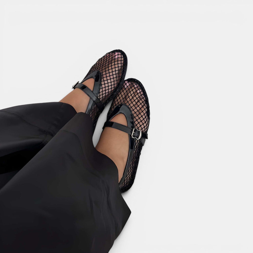 Breathable mesh ballet flats with strap, alternate view 5