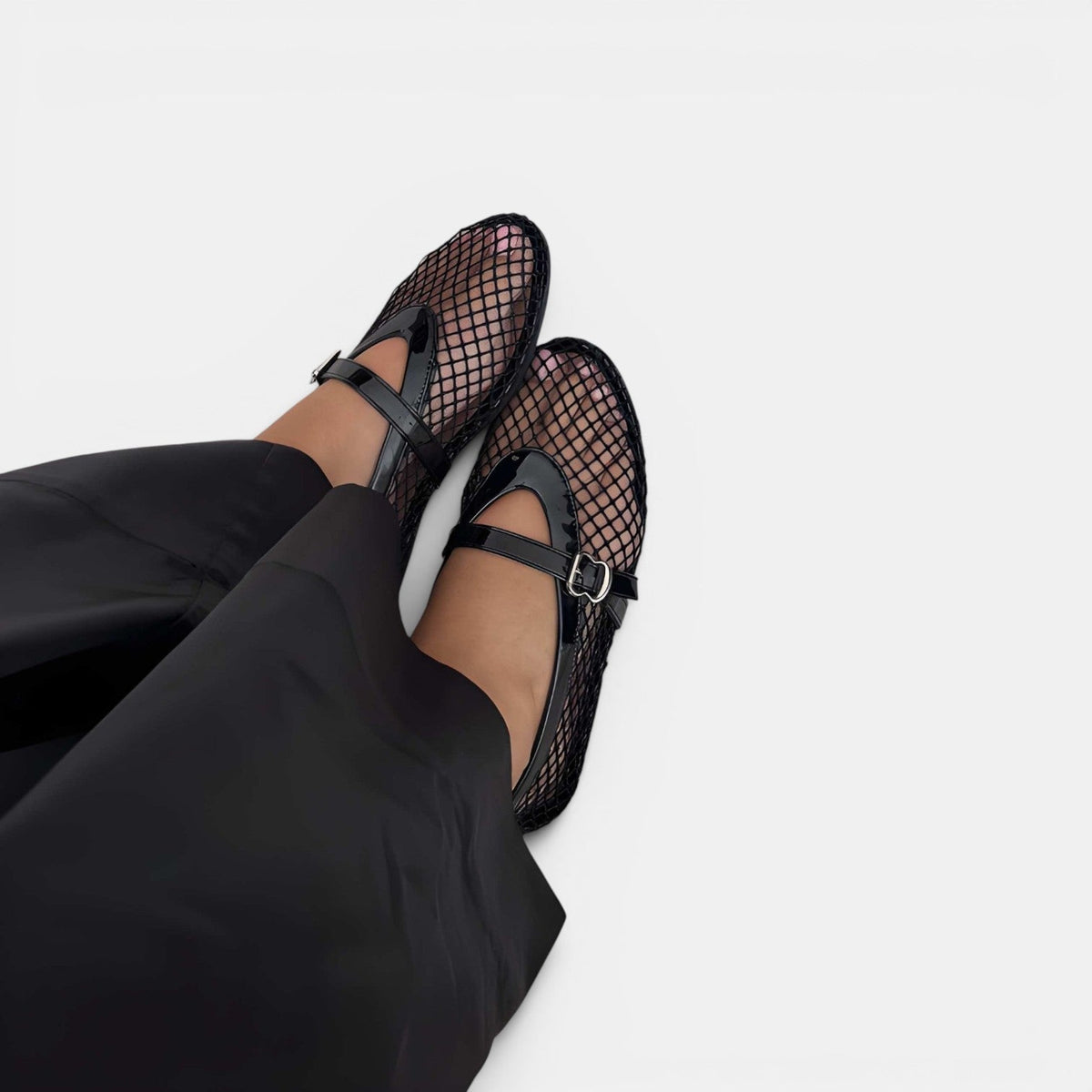 Breathable mesh ballet flats with strap, alternate view 5