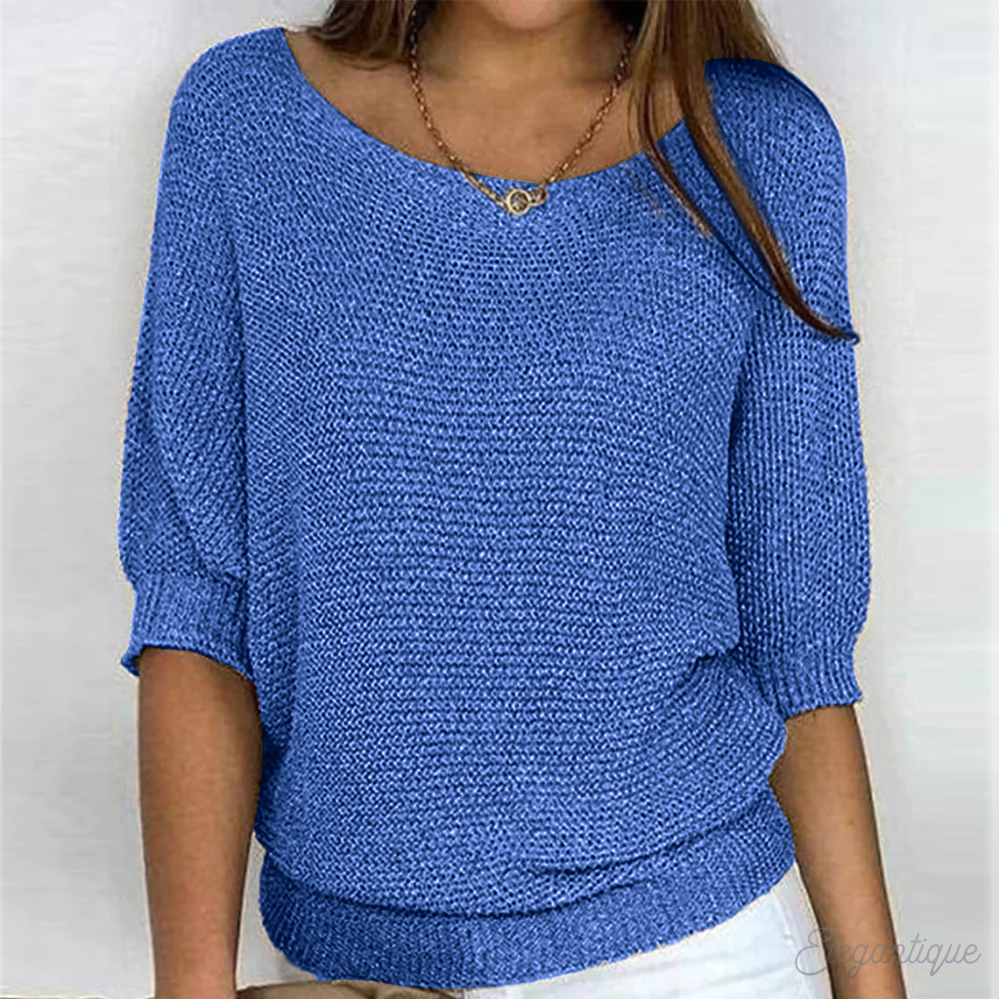Elegant Rund-Hals Sweater til Damer – på model