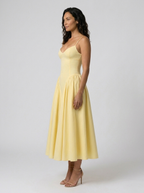 Dropped-waist midi dress with pockets, view 12