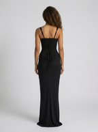Square-neck fitted maxi dress, view 15
