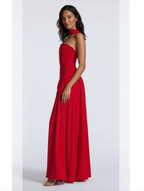 Strapless draped maxi dress with side slit, view 29