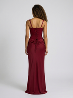 Square-neck fitted maxi dress, view 21