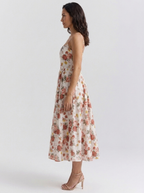 Satin corset midi dress with tulle petticoat, view 29