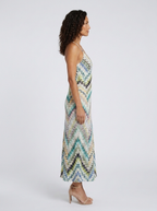 Patterned V-neck open-back maxi dress, view 5