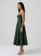 Satin corset midi dress with tulle petticoat, view 26