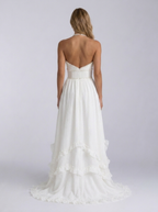 Pearl-trim floral maxi dress with side slit, view 6